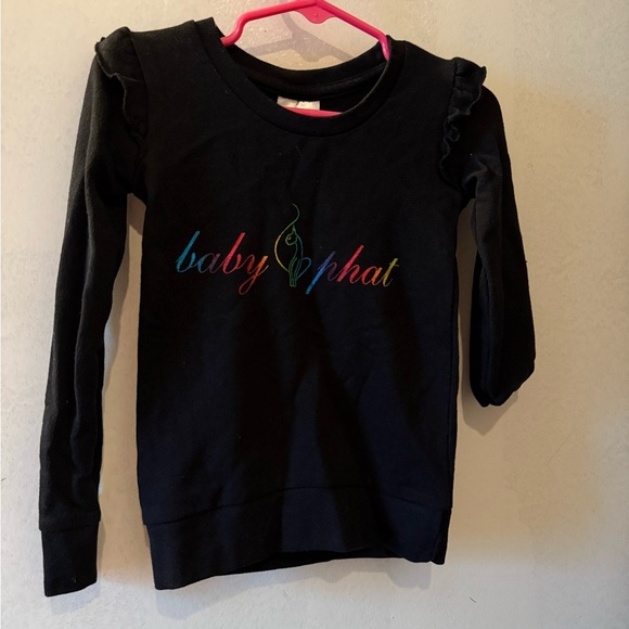 Baby Phat Black Joggers with Colorful Cat Embroidery - Picture 4 of 5